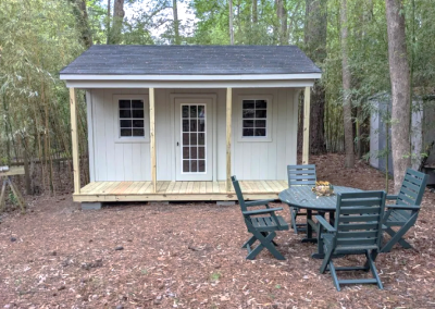 The cabin is a handcrafted shed by Carolina Yard Barns