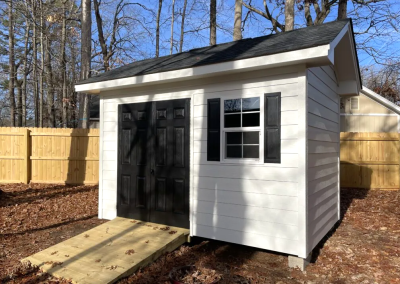 Backyard storage barn model called The Heritage