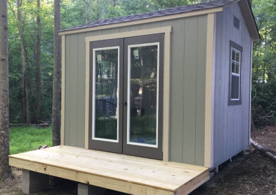 The statesman shed with beautiful gable doors & trim