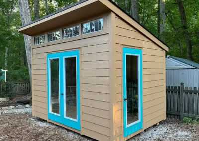 The studio shed built in Durham NC